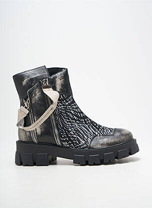 Bottines/boots tissage satiné talon de 4 à 6cm noir MACIEJKA OBUWIE femme