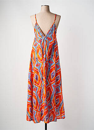 Robe longue tissage popeline fines bretelles orange YYDS (YOUR YOUTHFUL DRESS STYLE) femme