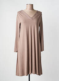 Robe mi-longue manches longues manches longues marron GUITARE femme