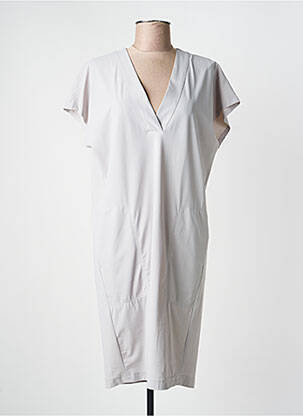 Robe mi-longue manches courtes manches courtes gris RAFFAELLO ROSSI femme