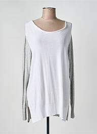 Pull tissage chiné manches longues gris HUMILITY femme