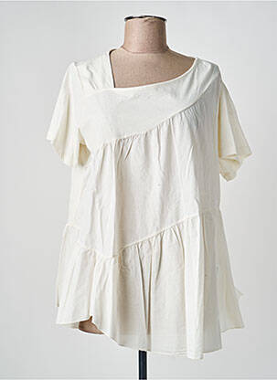 Tunique manches courtes coupe forme déstructurée beige B.YU femme
