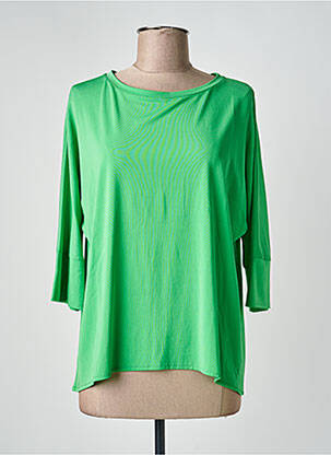 T-shirt stretch manches 3/4 vert MARIA BELLENTANI femme