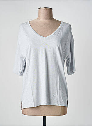 T-shirt col v manches courtes gris JUVIA femme