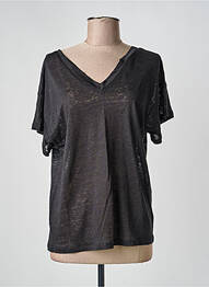 T-shirt coupe droite manches courtes noir JARDIN PRIVÉ femme