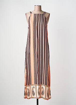 Robe longue sans manche sans manche orange B.YU femme
