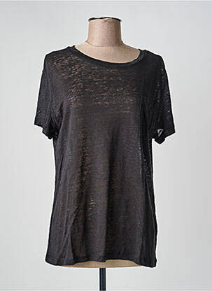 T-shirt coupe droite manches courtes noir JARDIN PRIVÉ femme