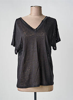 T-shirt coupe droite manches courtes noir JARDIN PRIVÉ femme