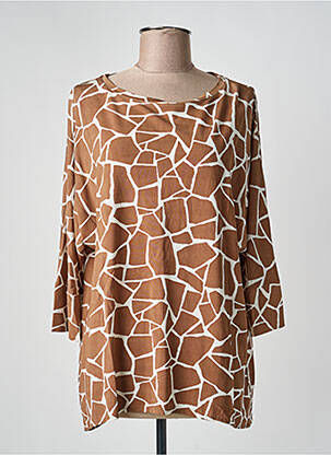 Tunique manches longues col rond marron MARIA BELLENTANI femme