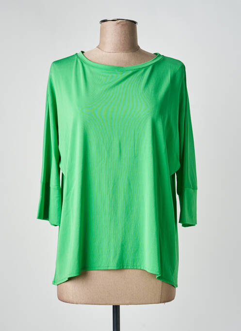 T-shirt stretch manches 3/4 vert MARIA BELLENTANI femme