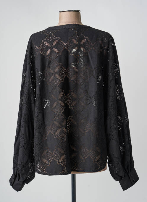 Blouse poignets boutonnés avec fente manches longues noir MOS MOSH femme