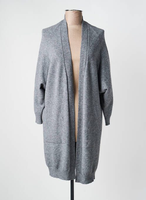 Gilet manches longues resserrée sur le bas gris B.YU femme