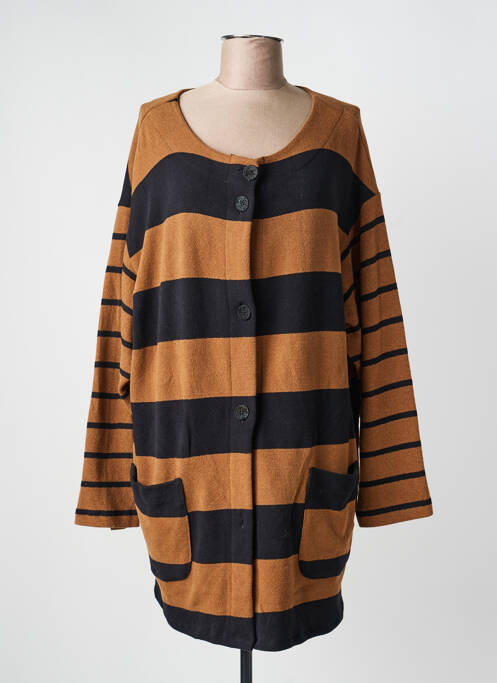 Gilet manches longues stretch marron SOHO femme