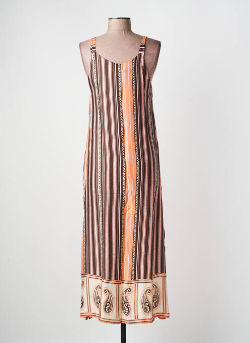 Robe longue sans manche sans manche orange B.YU femme