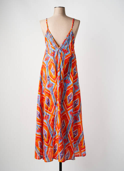 Robe longue imprimé fantaisie fines bretelles orange YYDS (YOUR YOUTHFUL DRESS STYLE) femme