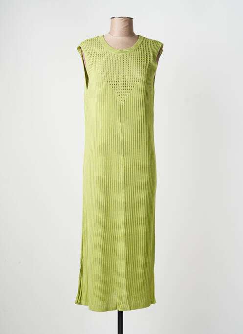 Robe longue sans manche sans manche vert B.YU femme