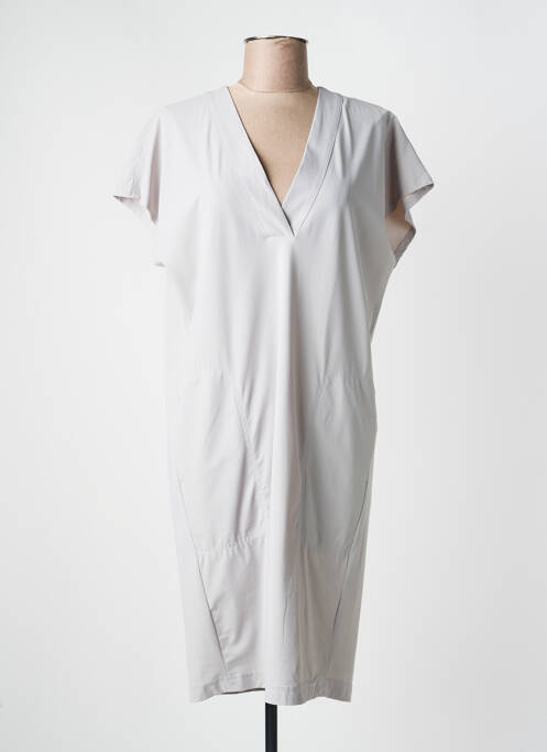 Robe mi-longue manches courtes manches courtes gris RAFFAELLO ROSSI femme