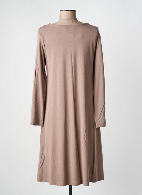 Robe mi-longue coupe évasée manches longues marron GUITARE femme