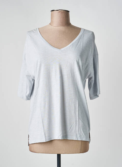 T-shirt manches mi-longues manches courtes gris JUVIA femme