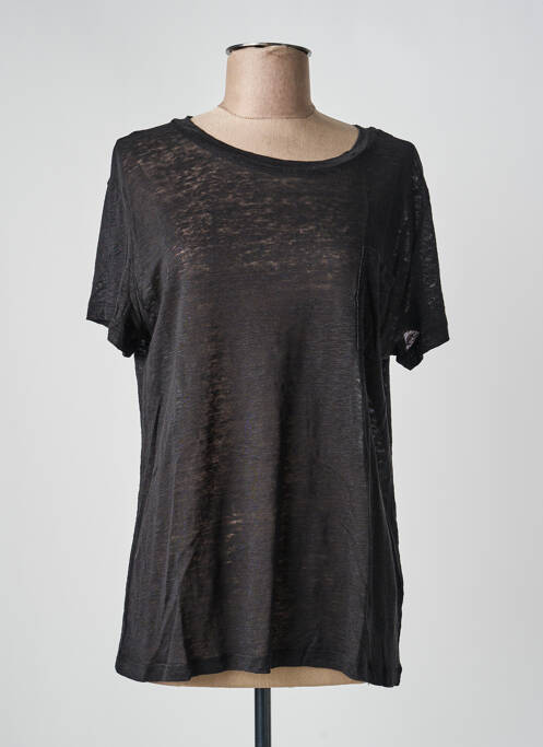 T-shirt coupe droite manches courtes noir JARDIN PRIVÉ femme