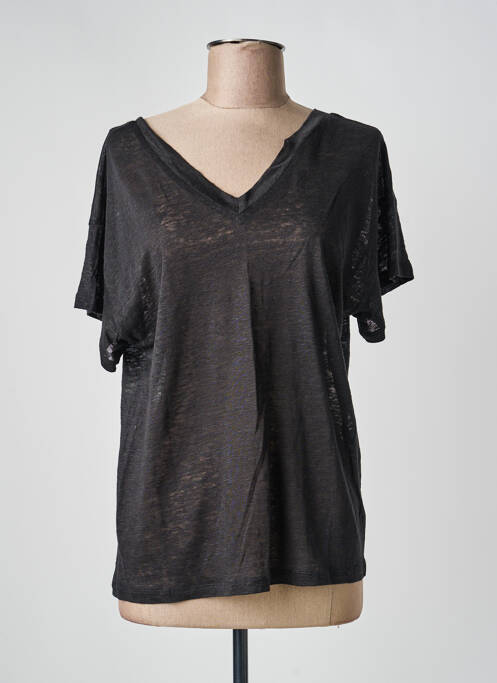 T-shirt coupe droite manches courtes noir JARDIN PRIVÉ femme