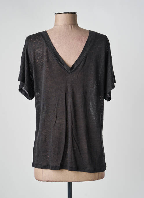 T-shirt coupe droite manches courtes noir JARDIN PRIVÉ femme