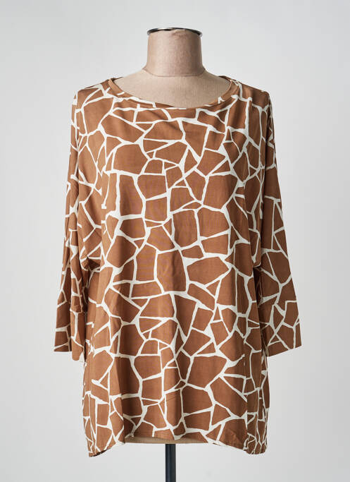 Tunique manches longues col rond marron MARIA BELLENTANI femme