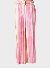Pantalon large fermeture zippée sous rabat avec crochet taille normale rose RAFFAELLO ROSSI femme