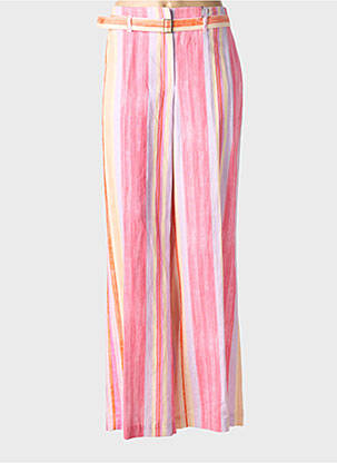 Pantalon large fermeture zippée sous rabat avec crochet taille normale rose RAFFAELLO ROSSI femme
