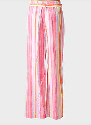 Pantalon large fermeture zippée sous rabat avec crochet taille normale rose RAFFAELLO ROSSI femme