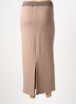 Jupe longue coupe droite marron B.YU femme