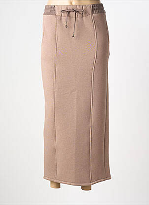 Jupe longue coupe droite marron B.YU femme