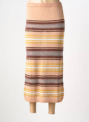 Jupe longue coupe droite orange B.YU femme