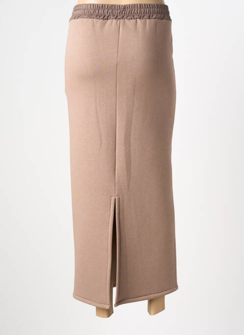 Jupe longue coupe droite marron B.YU femme