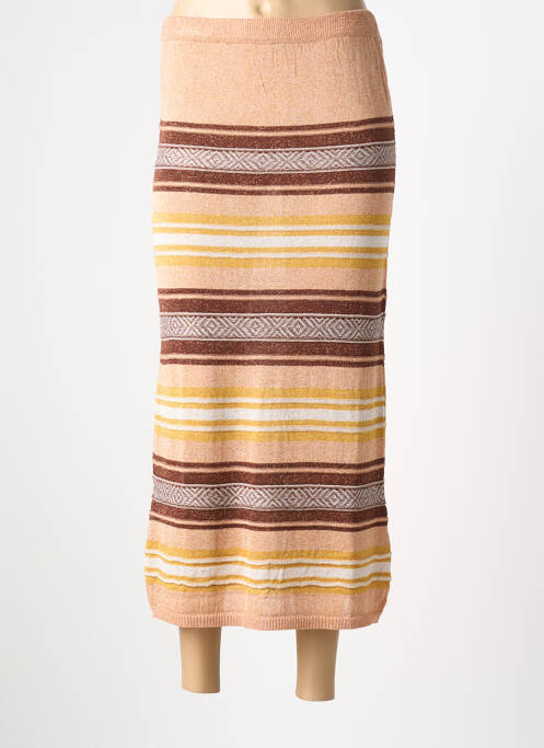 Jupe longue coupe droite orange B.YU femme