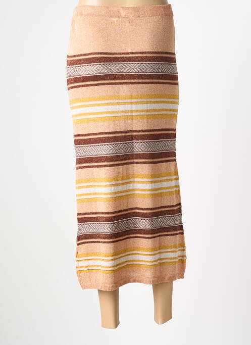 Jupe longue coupe droite orange B.YU femme