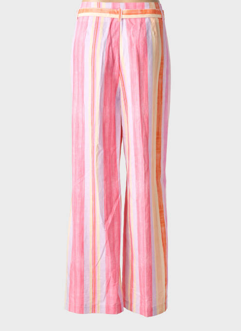 Pantalon large fermeture zippée sous rabat avec crochet taille normale rose RAFFAELLO ROSSI femme