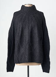 Pull maille tricot manches longues noir SEE U SOON femme