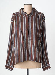 Chemisier coupe droite manches longues marron SEE U SOON femme