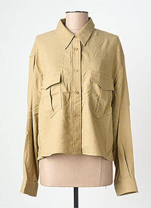 Chemisier coupe droite manches longues beige SEE U SOON femme