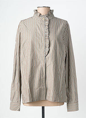 Chemisier coupe droite manches longues marron SEE U SOON femme