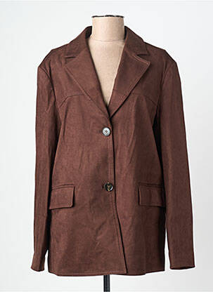 Veste casual tissage suedine marron GRACE & MILA femme