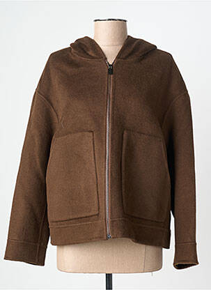 Veste casual coupe droite marron SEE U SOON femme