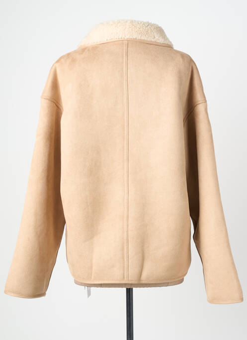 Manteau court coupe droite sans capuche beige GRACE & MILA femme