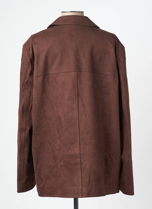 Veste casual tissage suedine marron GRACE & MILA femme