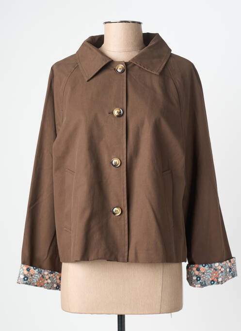 Veste casual coupe droite marron SOFTY femme