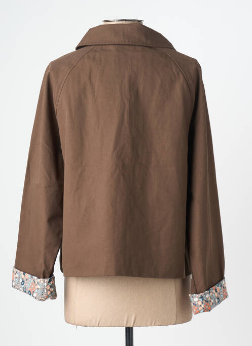 Veste casual coupe droite marron SOFTY femme