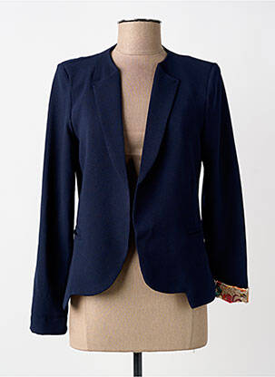 Veste casual col rond bleu PAKO LITTO femme