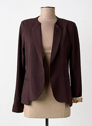 Veste casual col rond marron PAKO LITTO femme