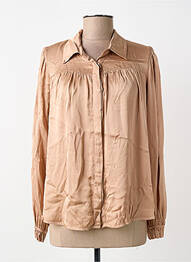 Chemisier coupe droite manches longues beige PAKO LITTO femme